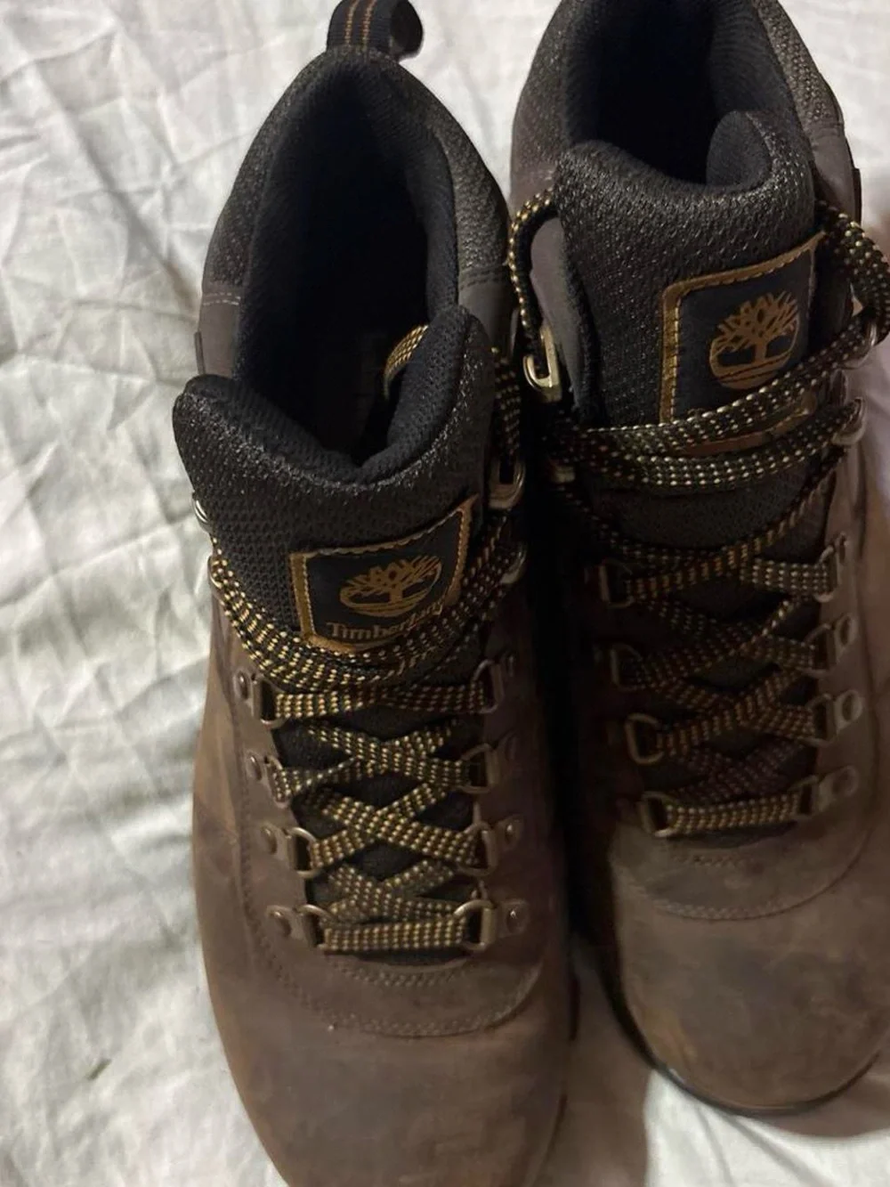 Timberland brown Hiking Boots with Yellow Accent Laces